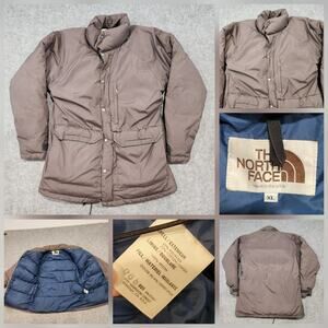 VTG 80s The North Face Mens XL Brown Label USA Made Goose Down Puffer Jacket